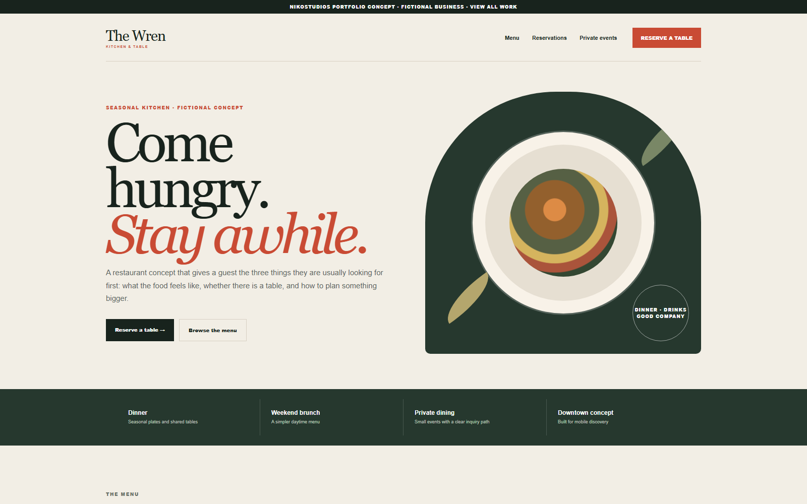 The Wren Kitchen fictional restaurant concept